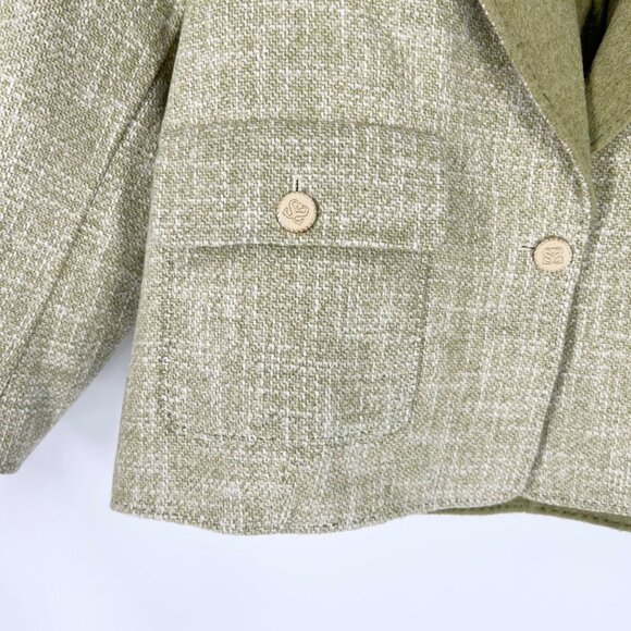 Sandro Farah Green Oversized One Button Blazer Jacket - Picture 6 of 11